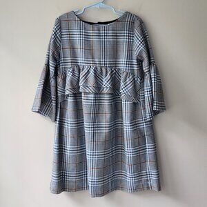 Mayoral Plaid Kids Dress - Black, White, Brown